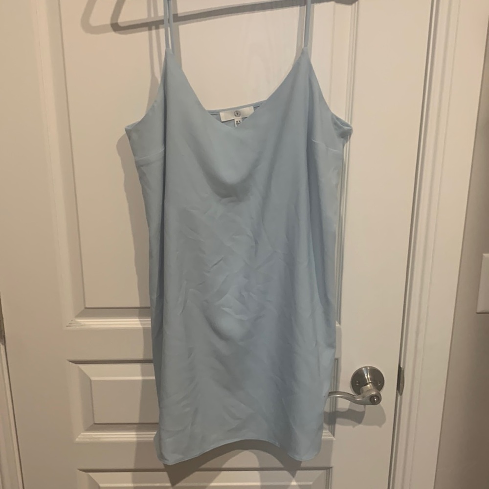 Baby blue slip dress 12 worn once not see through so cute